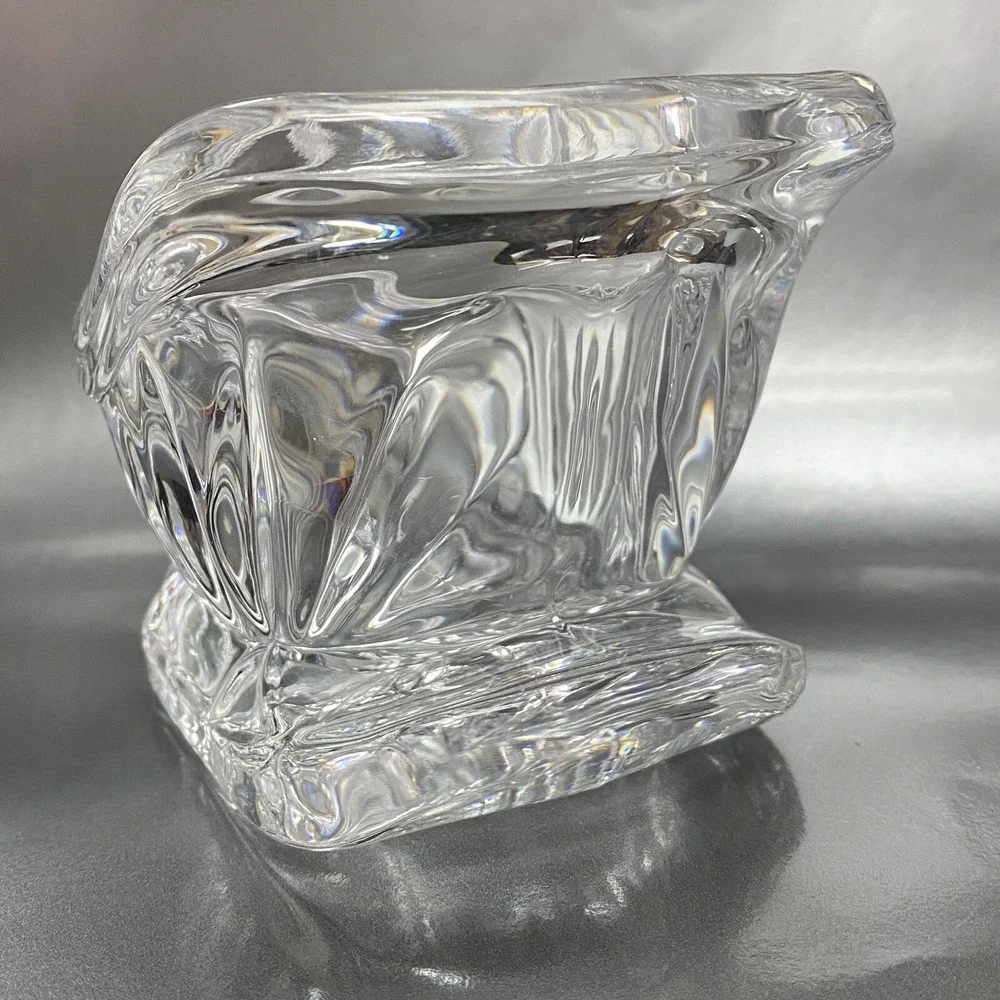 Vintage Crystal Glass Sleigh Candy‎ Dish Bowl Candle Holder Christmas Decoration